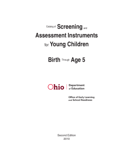 Screening Assessment Instruments Young Children Birth