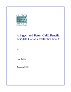 A Bigger and Better Child Benefit: by Ken Battle