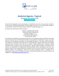 Antiviral Agents, Topical Therapeutic Class Review (TCR) September 20, 2012