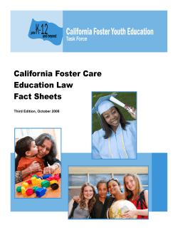 K-12 California Foster Youth Education California Foster Care Education Law