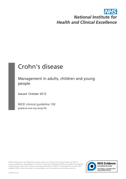 Crohn's disease Management in adults, children and young people Issued: October 2012