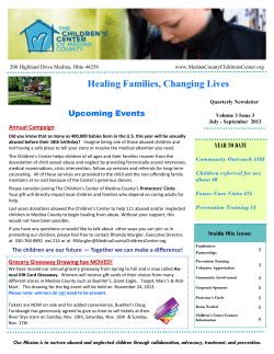 Healing Families, Changing Lives Upcoming Events Annual Campaign