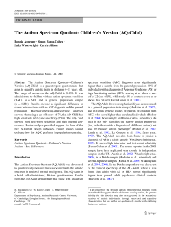 The Autism Spectrum Quotient: Children’s Version (AQ-Child)