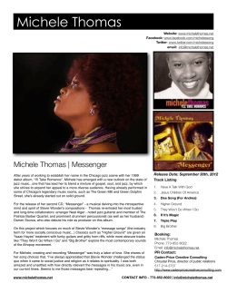 Michele Thomas Michele Thomas | Messenger Release Date: September 30th, 2012 Track Listing
