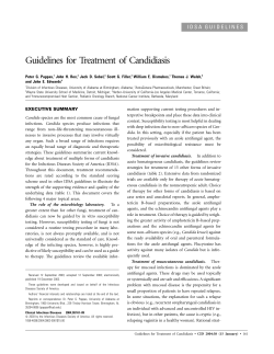 Guidelines for Treatment of Candidiasis