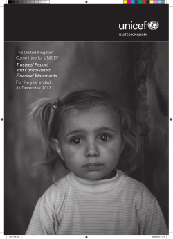 The United Kingdom Committee for UNICEF For the year ended 31 December 2012