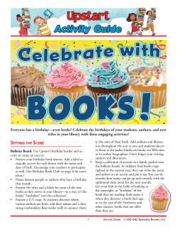 Everyone has a birthday—even books! Celebrate the birthdays of your... titles in your library with these engaging activities!