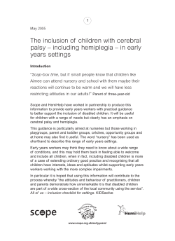 The inclusion of children with cerebral years settings