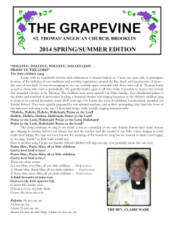 THE GRAPEVINE 2014 SPRING/SUMMER EDITION ST. THOMAS’ ANGLICAN CHURCH, BROOKLIN