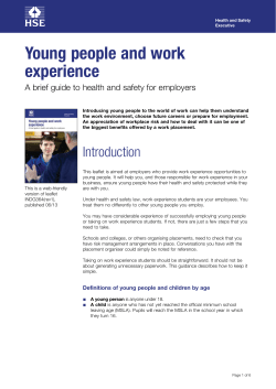 Young people and work experience