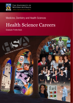 Health Science Careers Medicine, Dentistry and Health Sciences Graduate Profile Book