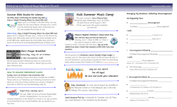 Welcome to Noland Road Baptist Church  Kids Summer Music Camp www.mynrbc.com