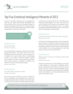 Top Five Emotional Intelligence Moments of 2013 ARTICLE