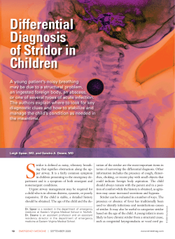 Differential Diagnosis of Stridor in Children