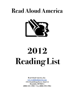 2012 Reading List Read Aloud America
