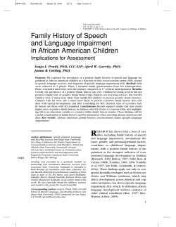 Family History of Speech and Language Impairment in African American Children