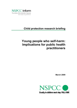 Young people who self-harm: Implications for public health practitioners