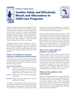 Sanitize Safely and Effectively: Bleach and Alternatives in Child Care Programs