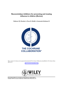 Neuraminidase inhibitors for preventing and treating influenza in children (Review)