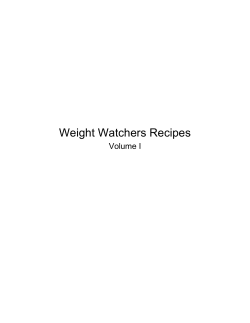 Weight Watchers Recipes Volume I