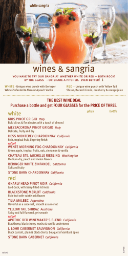 wines sangria &amp; white