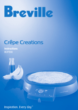 Crepe Creations Instructions BCP200
