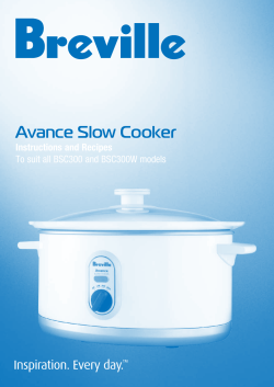 Avance Slow Cooker Instructions and Recipes