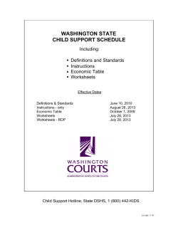 WASHINGTON STATE CHILD SUPPORT SCHEDULE Including: Definitions and Standards