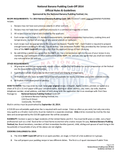 National Banana Pudding Cook-Off 2014 Official Rules &amp; Guidelines