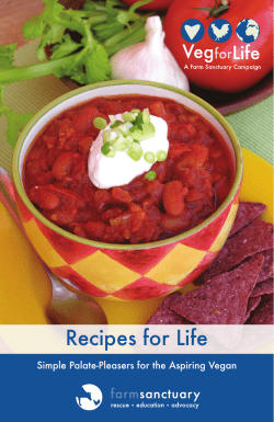 Recipes for Life Simple Palate-Pleasers for the Aspiring Vegan