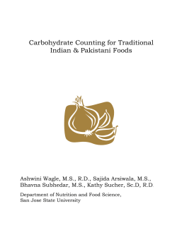 Carbohydrate Counting for Traditional Indian &amp; Pakistani Foods