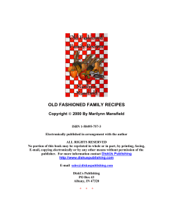 OLD FASHIONED FAMILY RECIPES Copyright 2000 By Marilynn Mansfield 