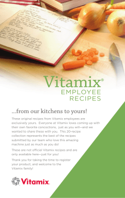itamix V ® ...from our kitchens to yours!