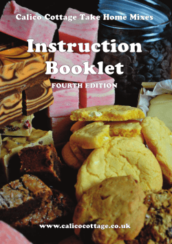 Instruction Booklet Calico Cottage Take Home Mixes FOURTH EDITION