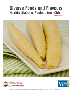 Diverse Foods and Flavours Healthy Diabetes Recipes from China