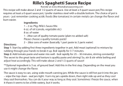Rillo’s Spaghetti Sauce Recipe