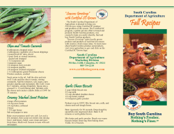 Fall Recipes “Seasons Greetings” with Certified SC Grown South Carolina