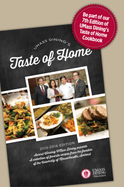Taste of Home Be part of our 7th Edition of UMass Dining’