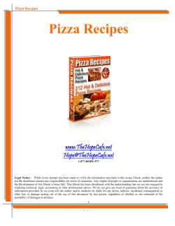 Pizza Recipes www.TheHopeCafe.net
