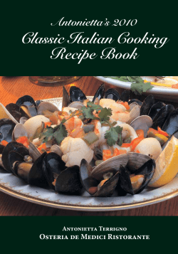 Classic Italian Cooking Recipe Book Antonietta’s 2010