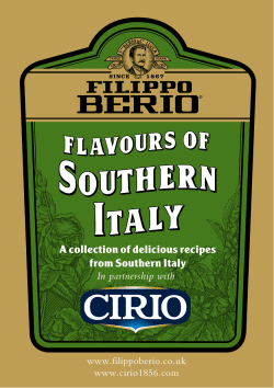 A collection of delicious recipes from Southern Italy In partnership with www.filippoberio.co.uk