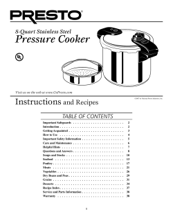 Pressure Cooker instructions and Recipes 8-Quart Stainless Steel