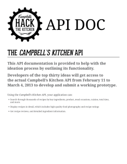 API DOC the Campbell’s KitChen api