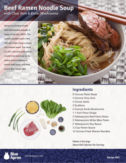 Beef Ramen Noodle Soup with Choy Sum &amp; Enoki Mushrooms