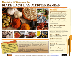 Make Each Day Mediterranean Your Guide to the Mediterranean Diet Contents