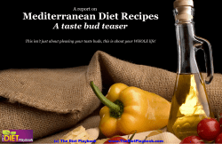 Mediterranean Diet Recipes A taste bud teaser A report on