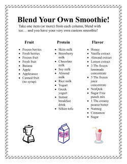 Blend Your Own Smoothie!  Fruit Protein