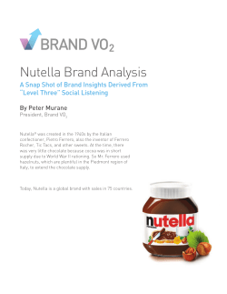 Nutella Brand Analysis A Snap Shot of Brand Insights Derived From