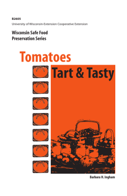Tomatoes Tart &amp; Tasty Wisconsin Safe Food Preservation Series