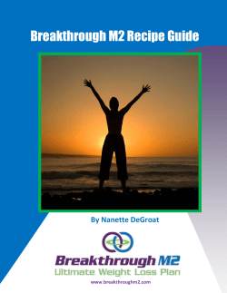 Breakthrough M2 Recipe Guide By Nanette DeGroat www.breakthroughm2.com